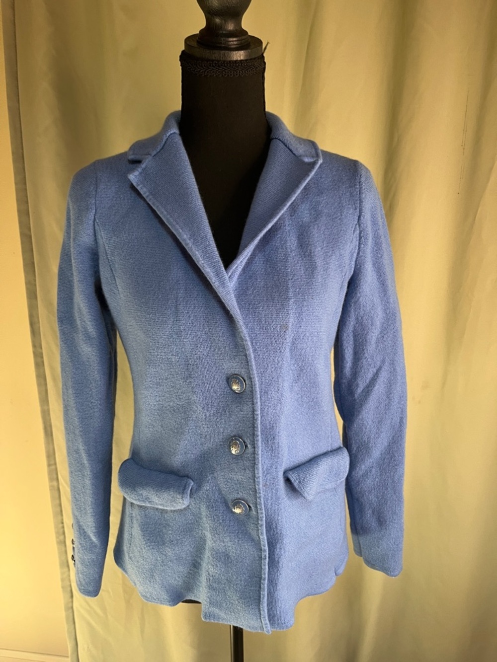 Talbots Merino Wool Blue Women's Tailored Blazer Jacket Medium
